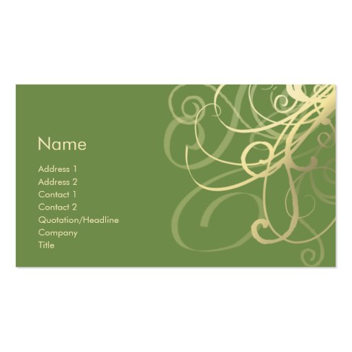 Swirls No. 0018 Business Card Templates (front side)