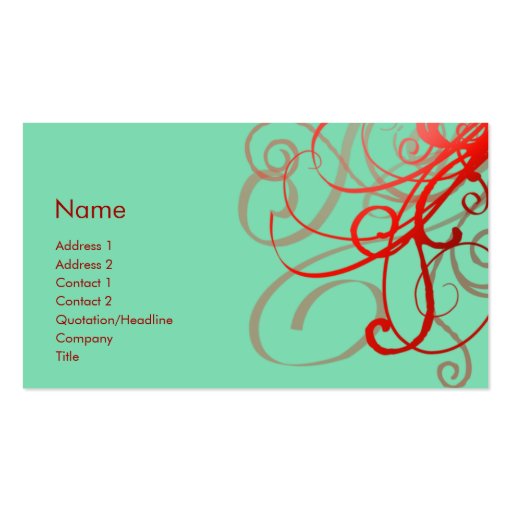 Swirls No. 0024 Business Card (front side)