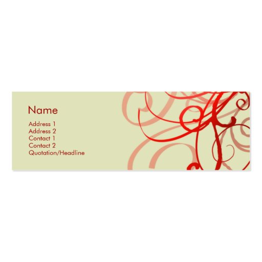 Swirls No. 0025 Business Card (front side)