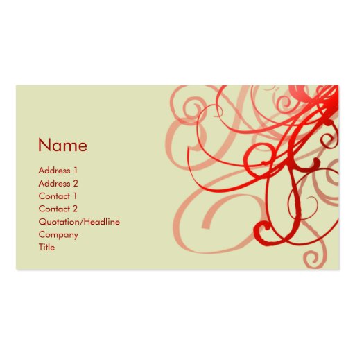 Swirls No. 0025 Business Cards (front side)