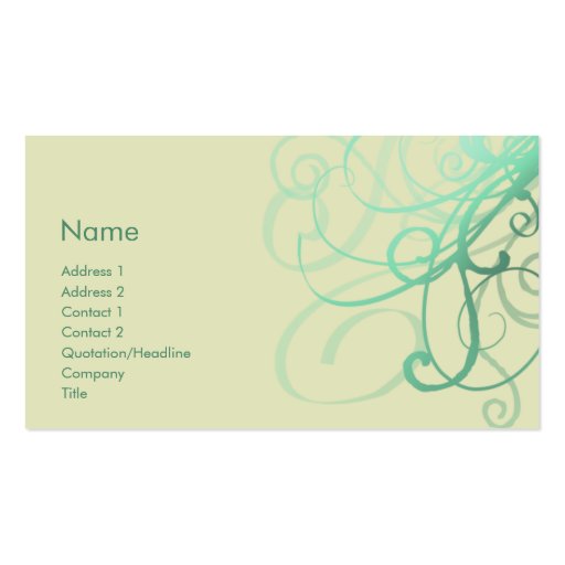 Swirls No. 0027 Business Card (front side)