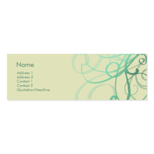 Swirls No. 0027 Business Card Templates (front side)
