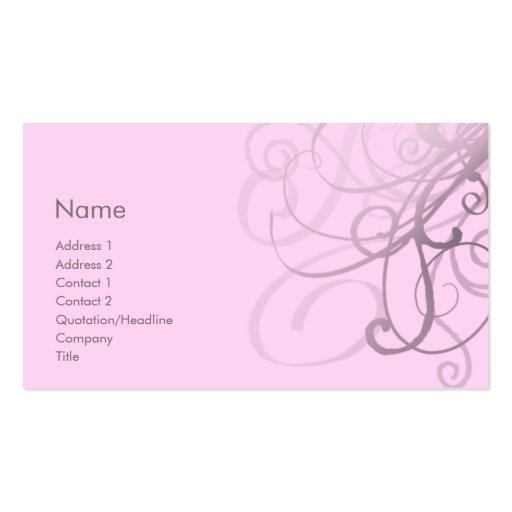 Swirls No. 0029 Business Card Templates (front side)