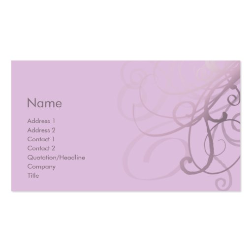 Swirls No. 0031 Business Card Templates (front side)