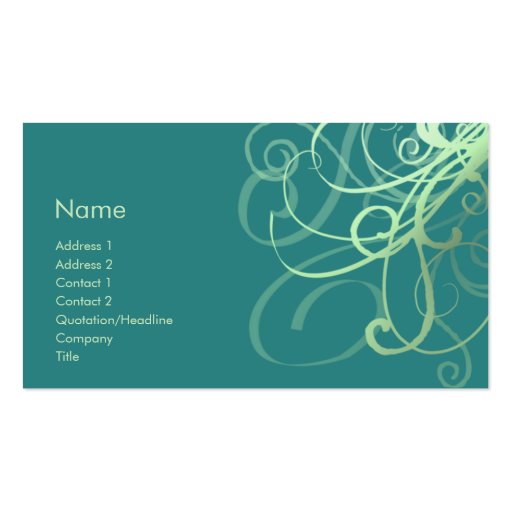 Swirls No. 0032 Business Cards (front side)