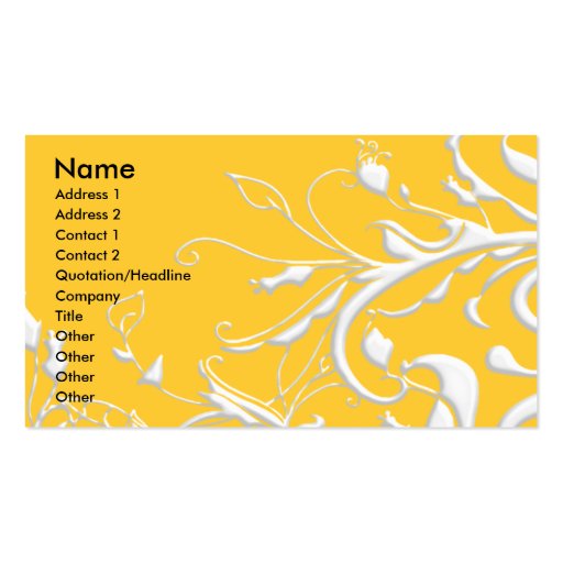 Swirls of Nature Business Cards (front side)