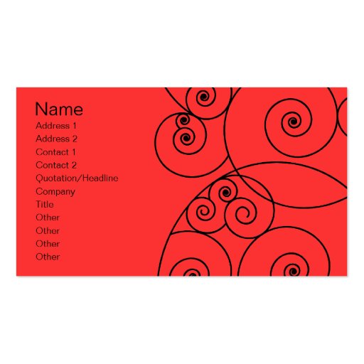 Swirls - Red Business Card Templates