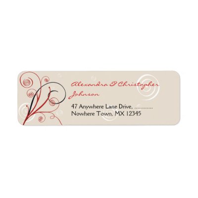 Swirls &amp; Spirals Elegant Wedding Return Address Label