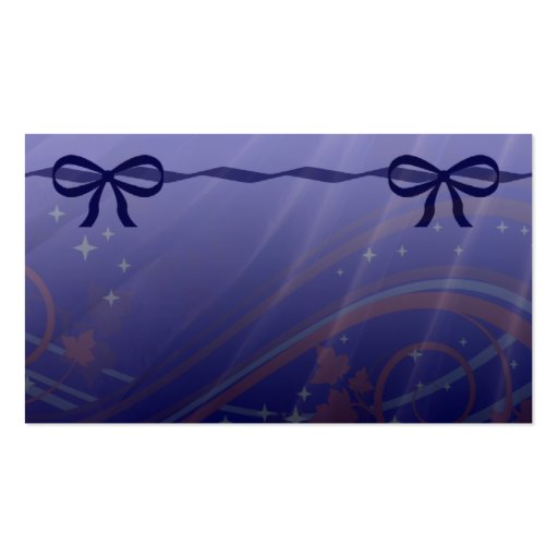 Swirls Stars and Blue Bows Business Cards (back side)