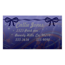 Swirls Stars and Blue Bows Business Cards