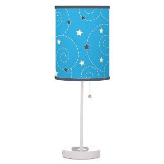 Swirls stars blue table lamps