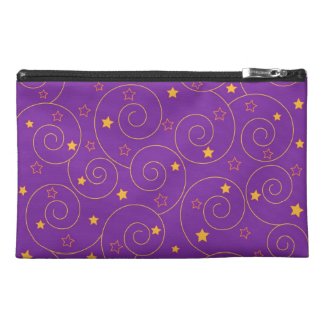 Swirls stars purple travel accessories bags