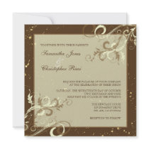 Swirls Wedding Invitations ~ sprinkles with gold