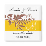 Swirls Wedding Monogram Save The Date Magnet