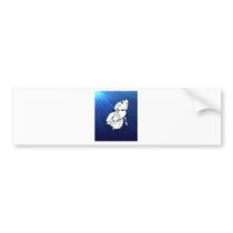 Swirly Betta on Blue Bumper Stickers