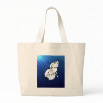 Swirly Betta on Blue Canvas Bag