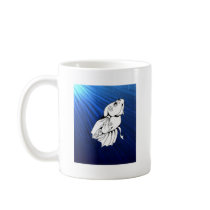 Swirly Betta on Blue Coffee Mug