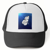 Swirly Betta on Blue Trucker Hat
