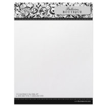 Swirly Black Boutique Designer Letterhead by BeezKneez Swirly Black Boutique Designer Letterhead