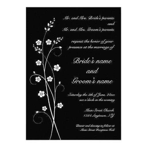 Swirly Blooms Wedding Invitation