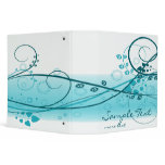 Swirly Blue and White Abstract Plants Binder