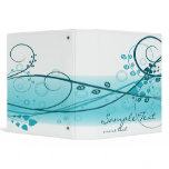 Swirly Blue and White Abstract Plants Binder