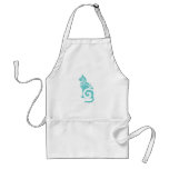 Swirly Cat Blue Aprons