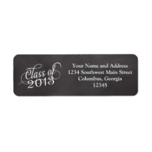 Swirly Chalkboard Class of 2013 Labels