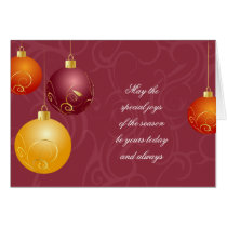 Swirly Christmas Ornaments Greeting Card
