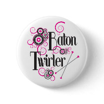 Swirly Circle Baton Twirler buttons by DanceTwirlObsessions Swirly Circle Baton Twirler buttons