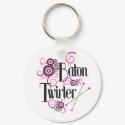 Swirly Circle Baton Twirler keychains by DanceTwirlObsessions Swirly Circle Baton Twirler keychains