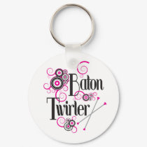 Swirly Circle Baton Twirler keychains