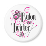 Swirly Circle Baton Twirler Fridge Magnet