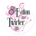 Swirly Circle Baton Twirler stickers by DanceTwirlObsessions Swirly Circle Baton Twirler stickers