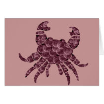 Swirly crab design blank card