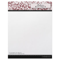 Swirly Cranberry Boutique Designer Letterhead by BeezKneez Swirly Cranberry Boutique Designer Letterhead