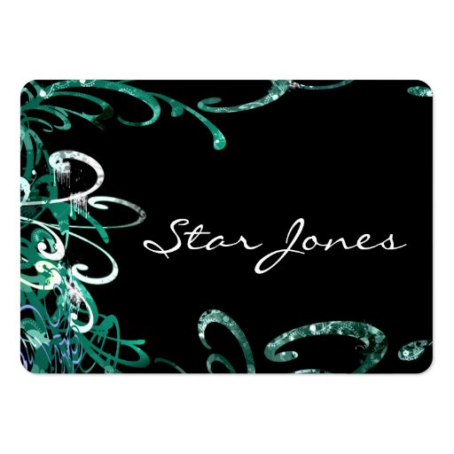 Swirly Distressed Paint Splats Business Card Templates (back side)