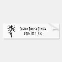 Swirly Flower By Naomi - Black & White Bumper Sticker
