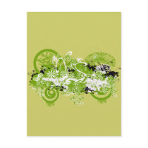 Swirly Flower Design Postcards