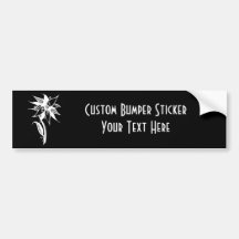 Swirly Flower - Negative B&W Bumper Sticker