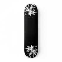 Swirly Flower - Negative B&W Skateboard