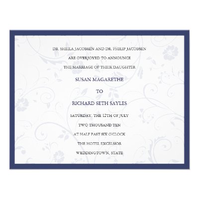 Swirly Flowers Wedding Invitation
