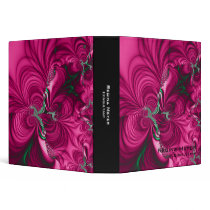 Swirly · Fractal Art · Pink & Green Vinyl Binders