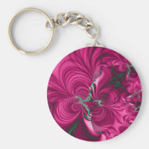 Swirly · Fractal Art · Pink & Green Key Chain