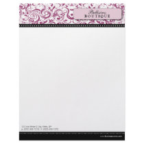 Swirly Fuschia Boutique Designer Letterhead