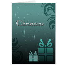 Swirly Gift Christmas Card