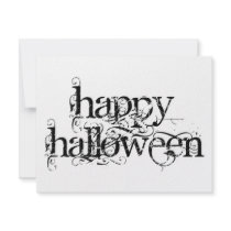 Swirly Grunge Happy Halloween invitations