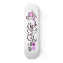 Swirly Gurl Bare Skateboard