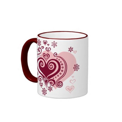 Swirly hearts and flowers Mug by SBeise