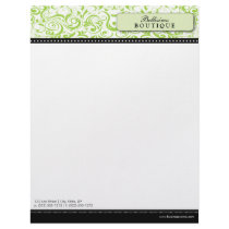 Swirly Lime Boutique Designer Letterhead by BeezKneez Swirly Lime Boutique Designer Letterhead